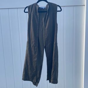 BCBGeneration, women’s sleeveless jacket, olive green.